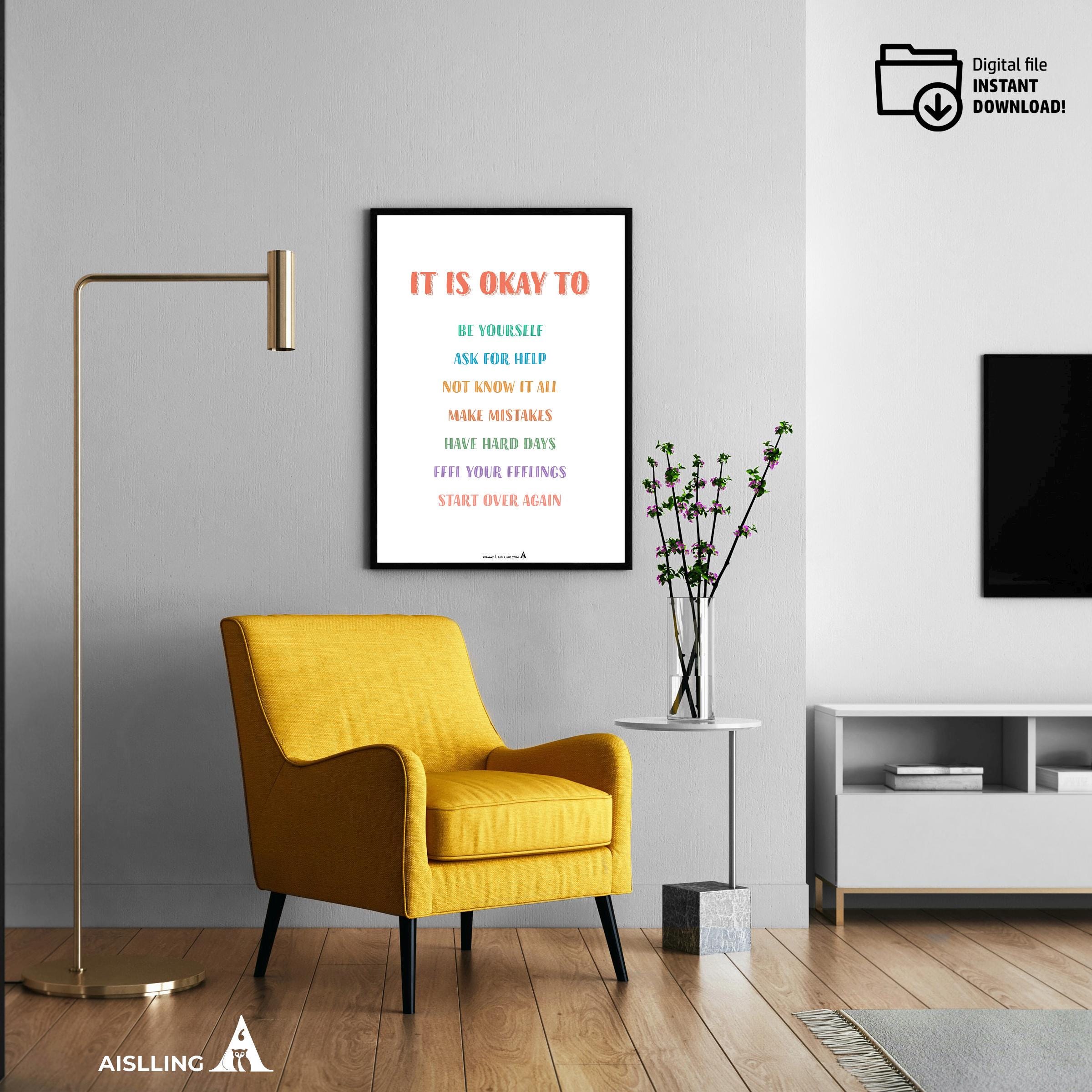 Calming Kit — it is okay to be yourself, therapy office poster, social emotional learning, grow your mind p... | Mindfulness printable