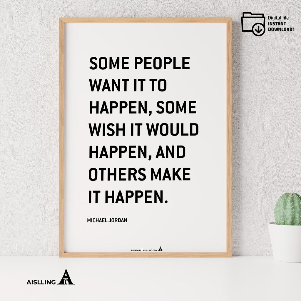 Basketball Sign — Michael Jordan Quotes Digital Printable Wall Art Inspirational Quotes Jordan Mentality Po... | Aislling printable