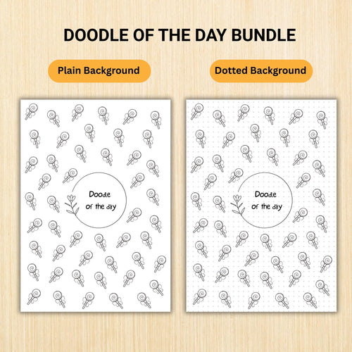 365 Days Drawing — DOODLE of the Day Bundle, Creative Doodle of the Day, Daily Doodle Journal, PRINTABLE Jo... | Mindfulness printable