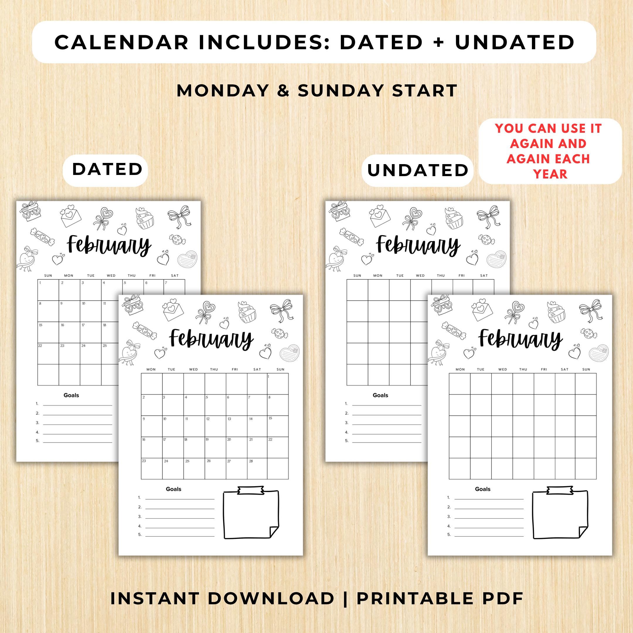 Budget Tracker — February Journal Bundle, Printable Planner, February Planner, Habit Tracker Coloring Pages... | Mindfulness printable