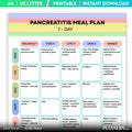 7 Day Meal Plan — Pancreatitis Meal Plan 7 Day Printable, Pancreas Friendly Diet Plan, Pancreatitis Weekly ... | Nutri Track printable