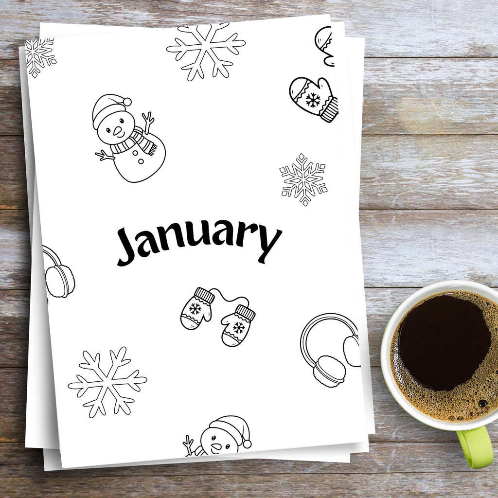Calendar Pages — January Title Page, PRINTABLE Calendar, January Calendar, January Journal Cover, Calendar ... | Bloom Joyfully printable