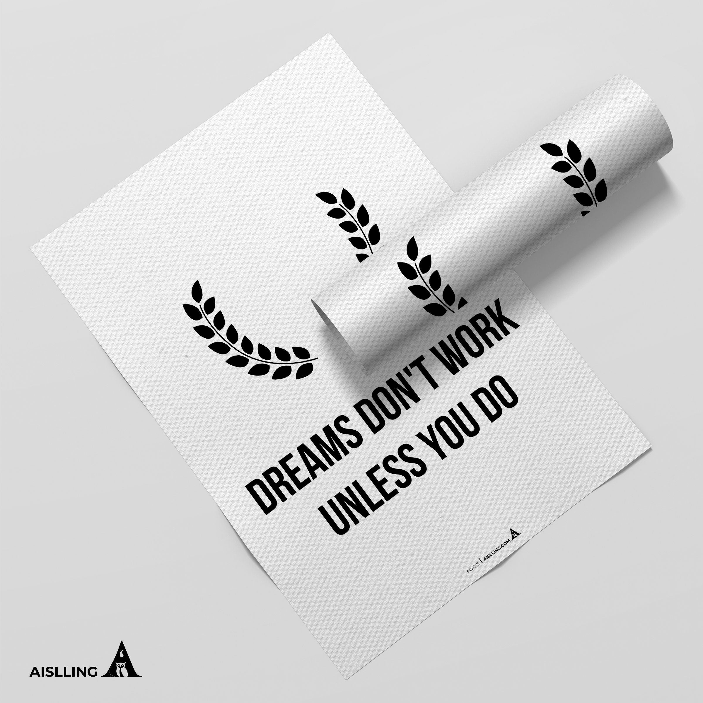 Aislling — Dream don't work unless you do, Quote Poster Printables Inspirational Quote Poster Motivational ... | Aislling printable