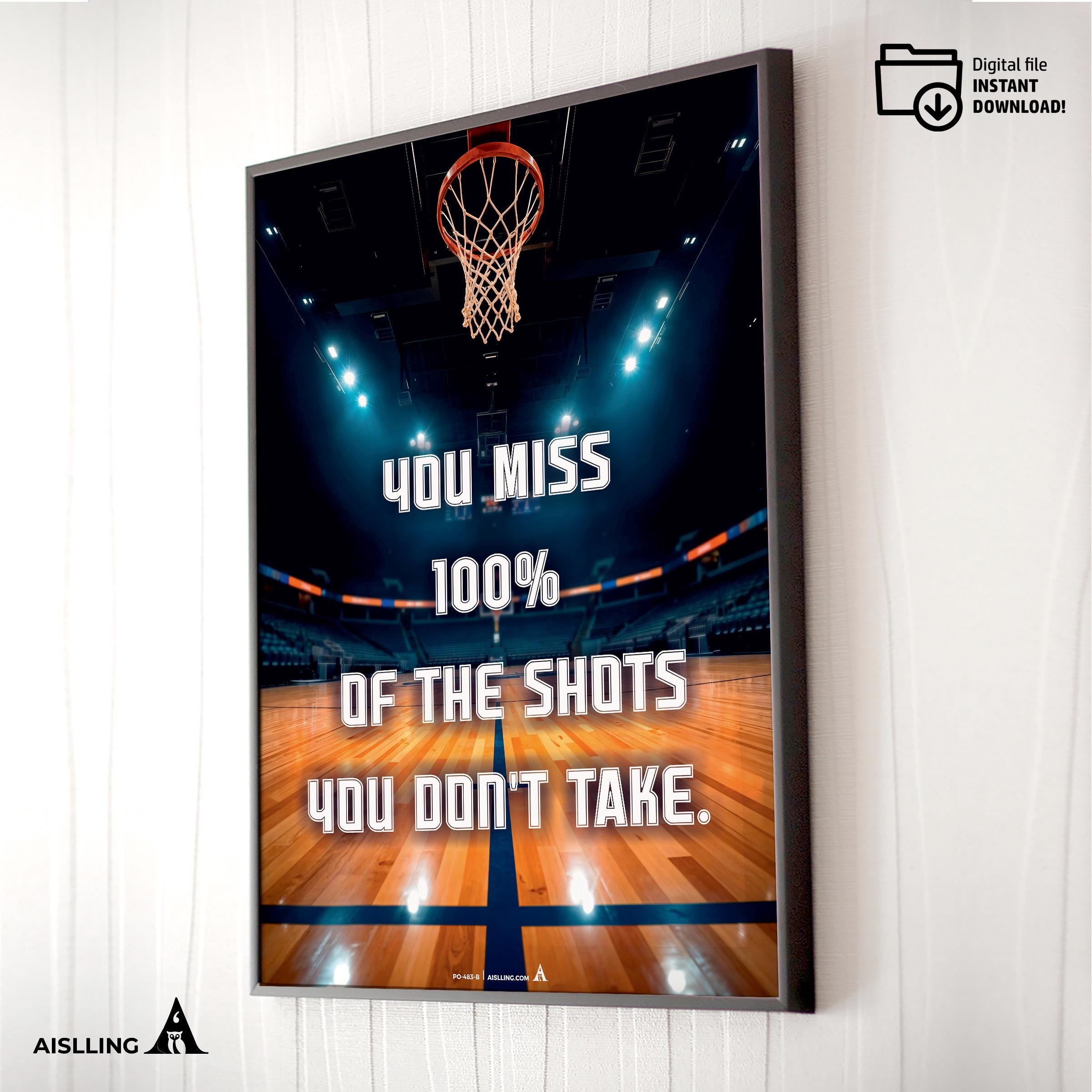 Basketball Art — Michael Jordan Inspirational Quote Poster: Basketball Legend Art (Digital Download) | Aislling printable