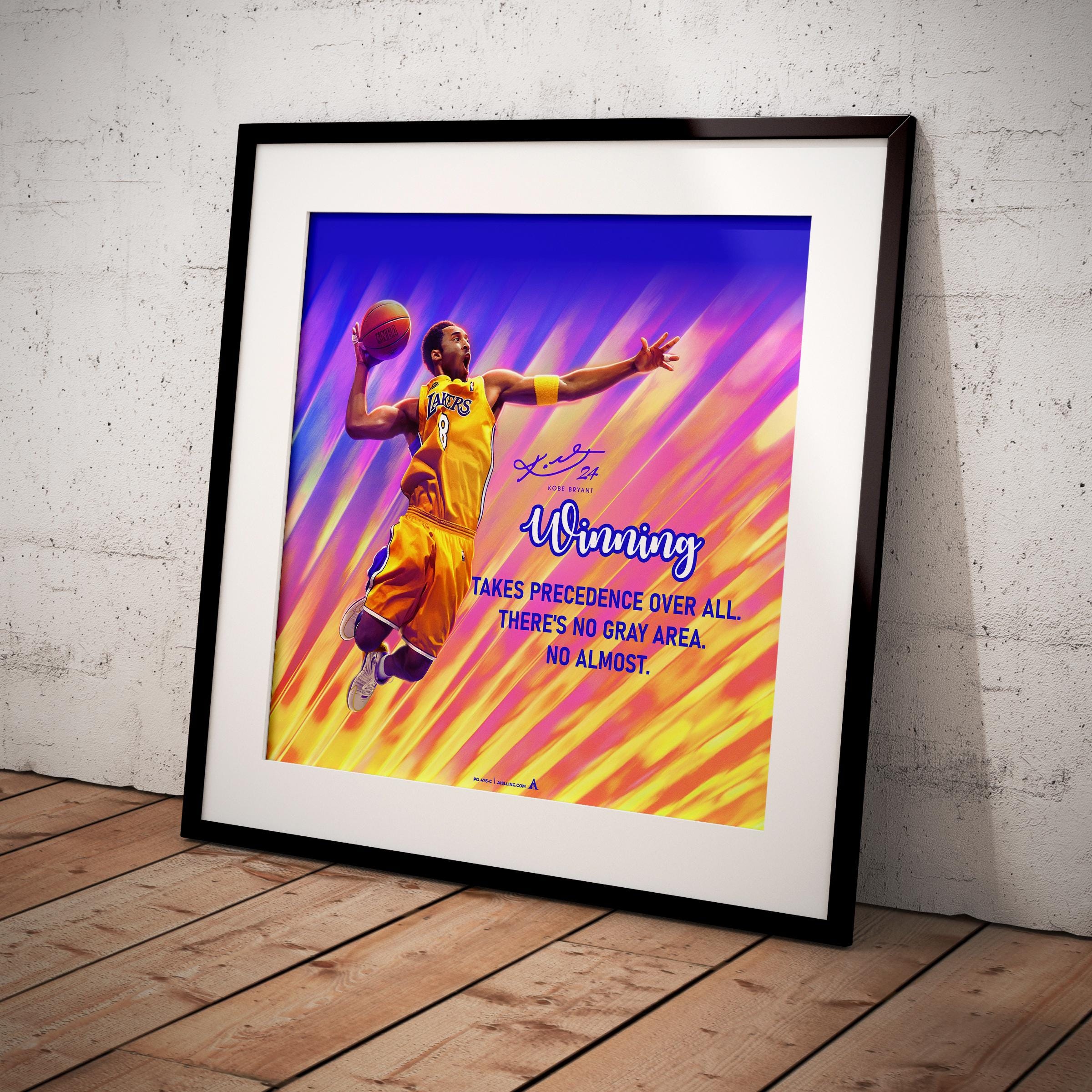 Abstract Wall Art — Kobe Bryant Poster, Minimalist Basketball Printable Quote Wall Art, NBA Black Mamba Mot... | Aislling printable