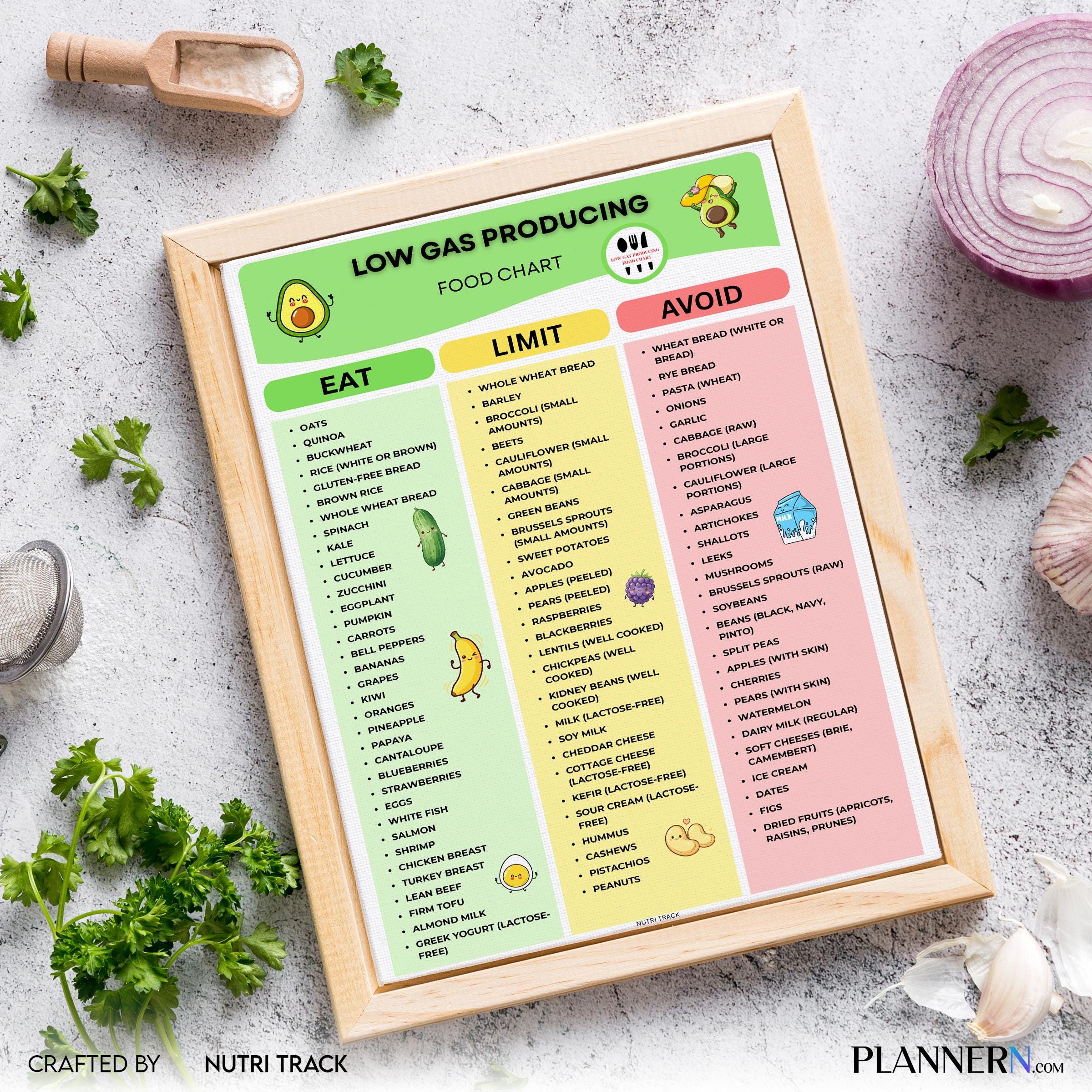 Anti Bloating — Low Gas Foods List Printable, Digestive Health Guide, Bloating Relief Food List, Gut Health... | Nutri Track printable