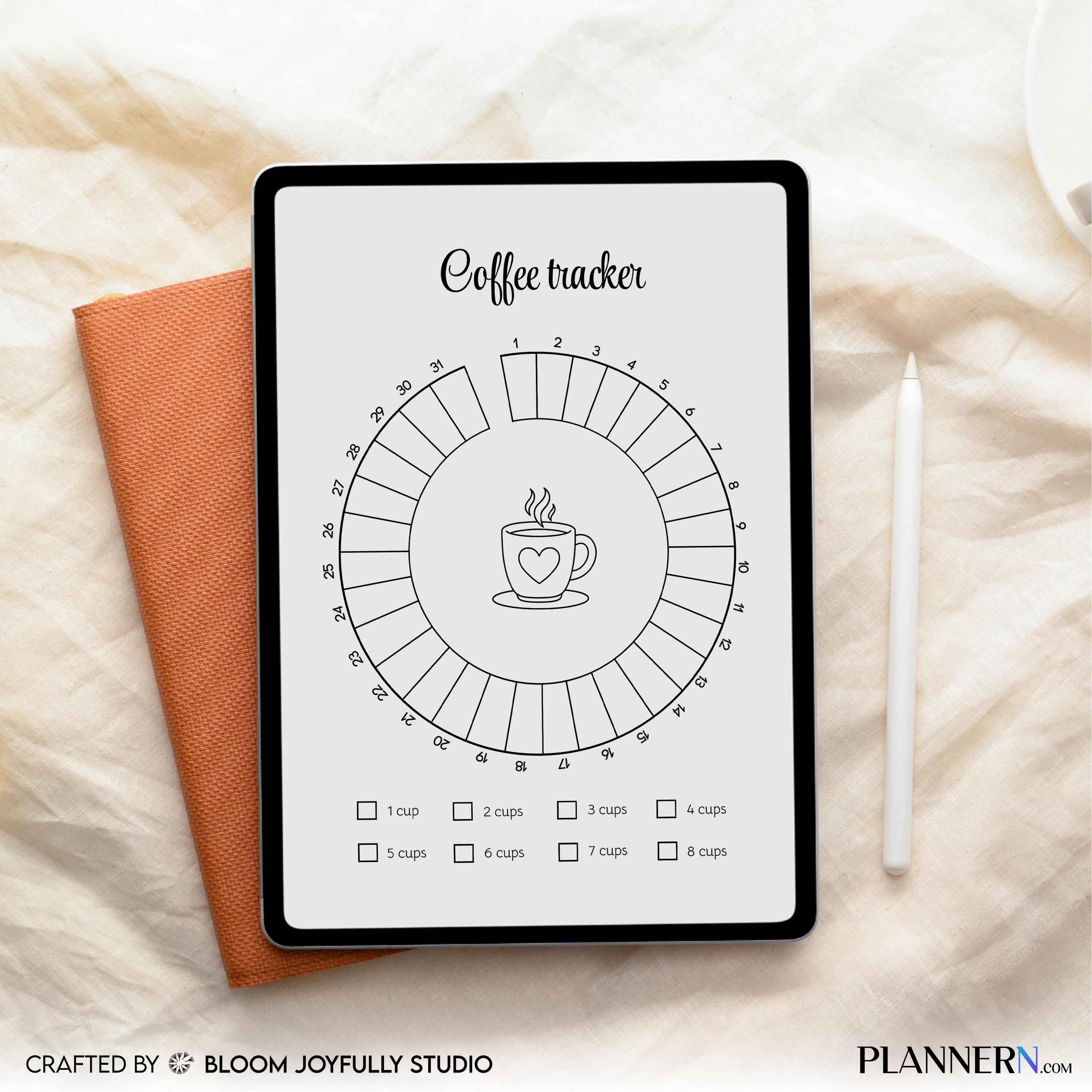 Aesthetic Planner — Coffee Tracker PRINTABLE, Health Tracker, Track coffee Intake, Caffeine Tracker, Food T... | Bloom Joyfully printable
