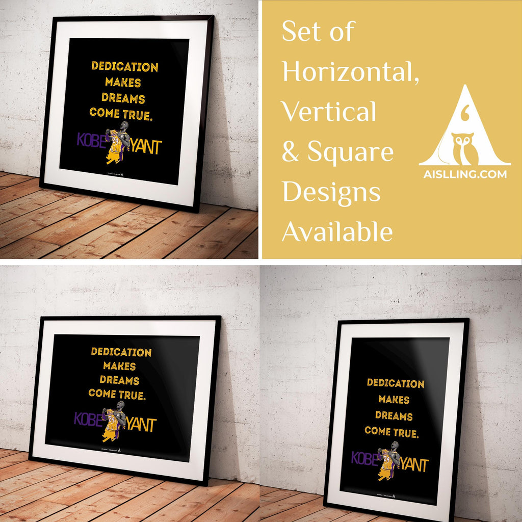 Kobe Bryant Mamba Mentality Quote Print printable quote poster | image | Instant Download for The ultimate gift for basketball moms