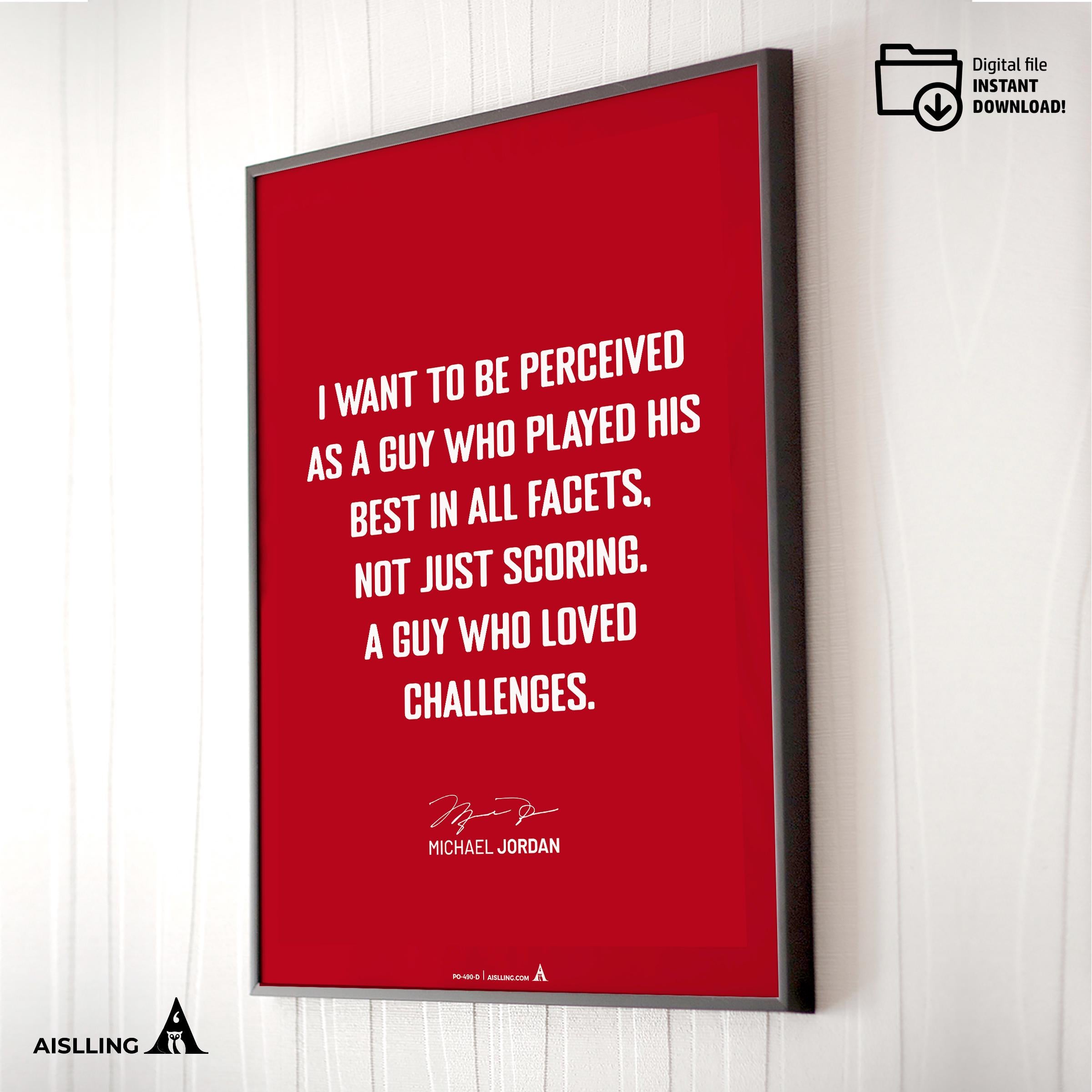 Athlete Quote — Michael Jordan Motivational Quote Poster: Basketball Legend Art (Digital Download) | Aislling printable