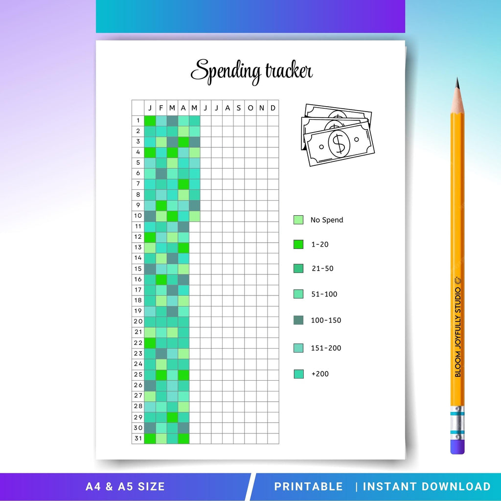 Budget Planner — Spending Tracker PRINTABLE, Finance Tracker, Expense Tracker, Money Spending, Money Log, P... | Bloom Joyfully printable