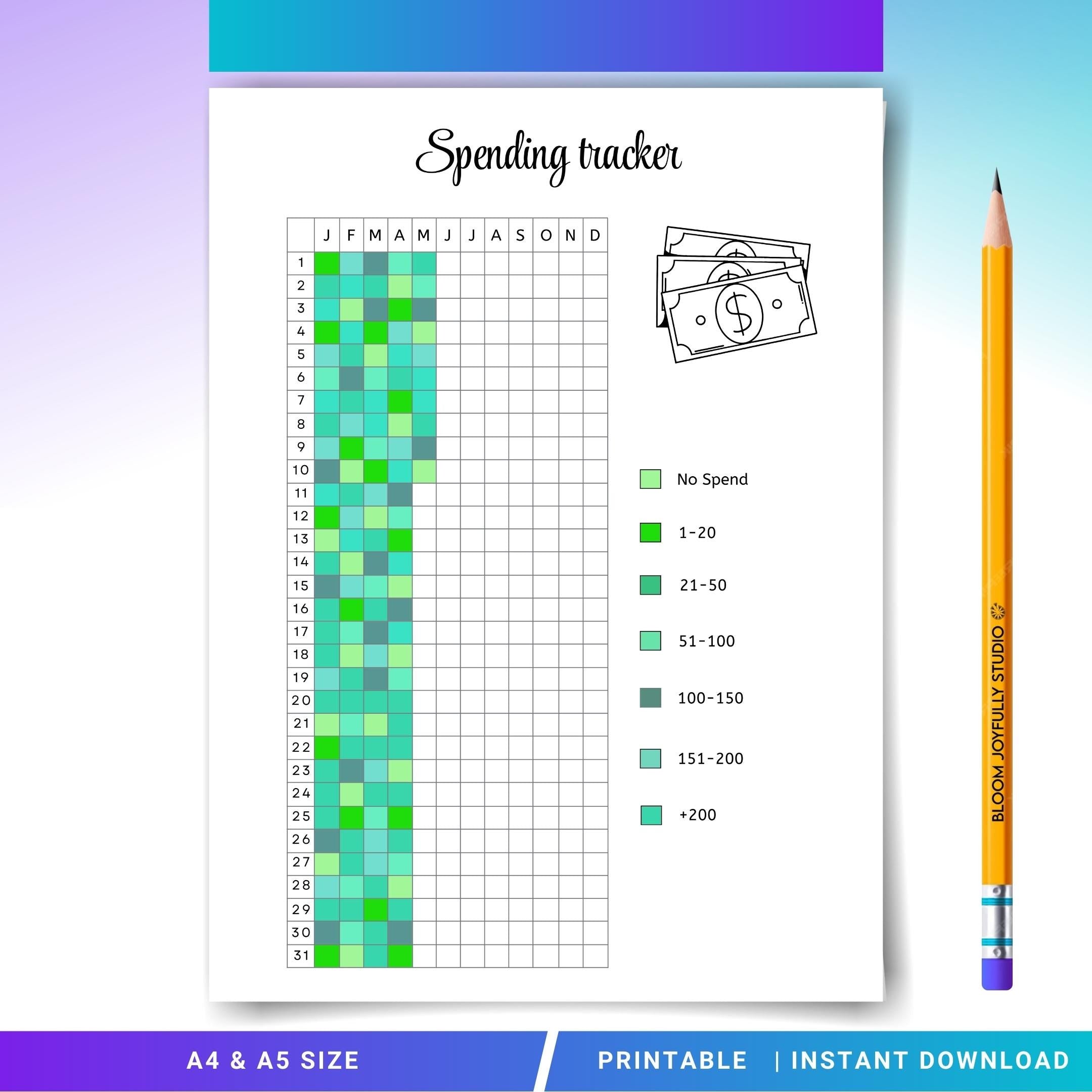 Budget Planner — Spending Tracker PRINTABLE, Finance Tracker, Expense Tracker, Money Spending, Money Log, P... | Bloom Joyfully printable