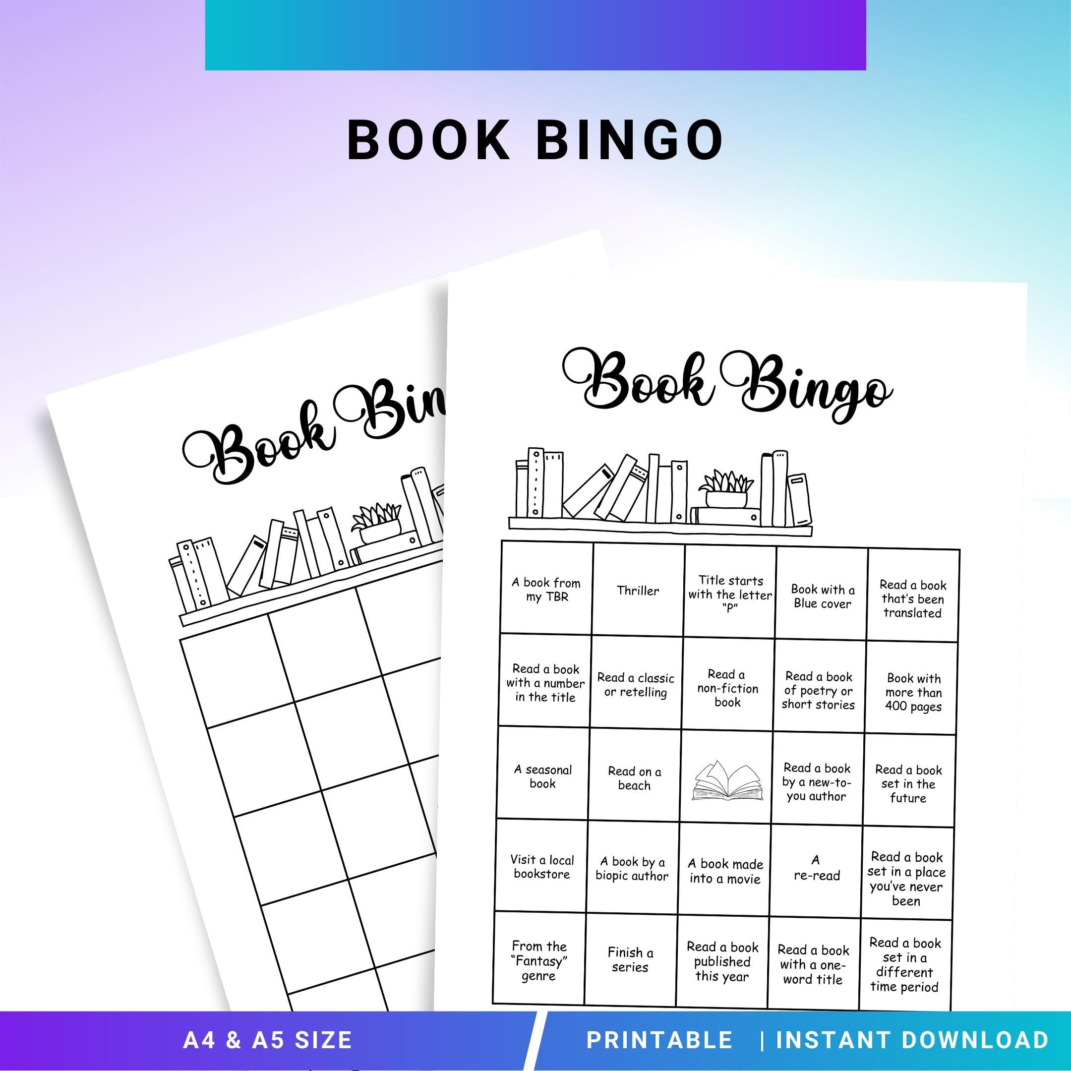 Adult Reading — Book Bingo PRINTABLE, Reading Challenge Bingo, Book Challenge, Reading Game, Reading Activi... | Aislling printable