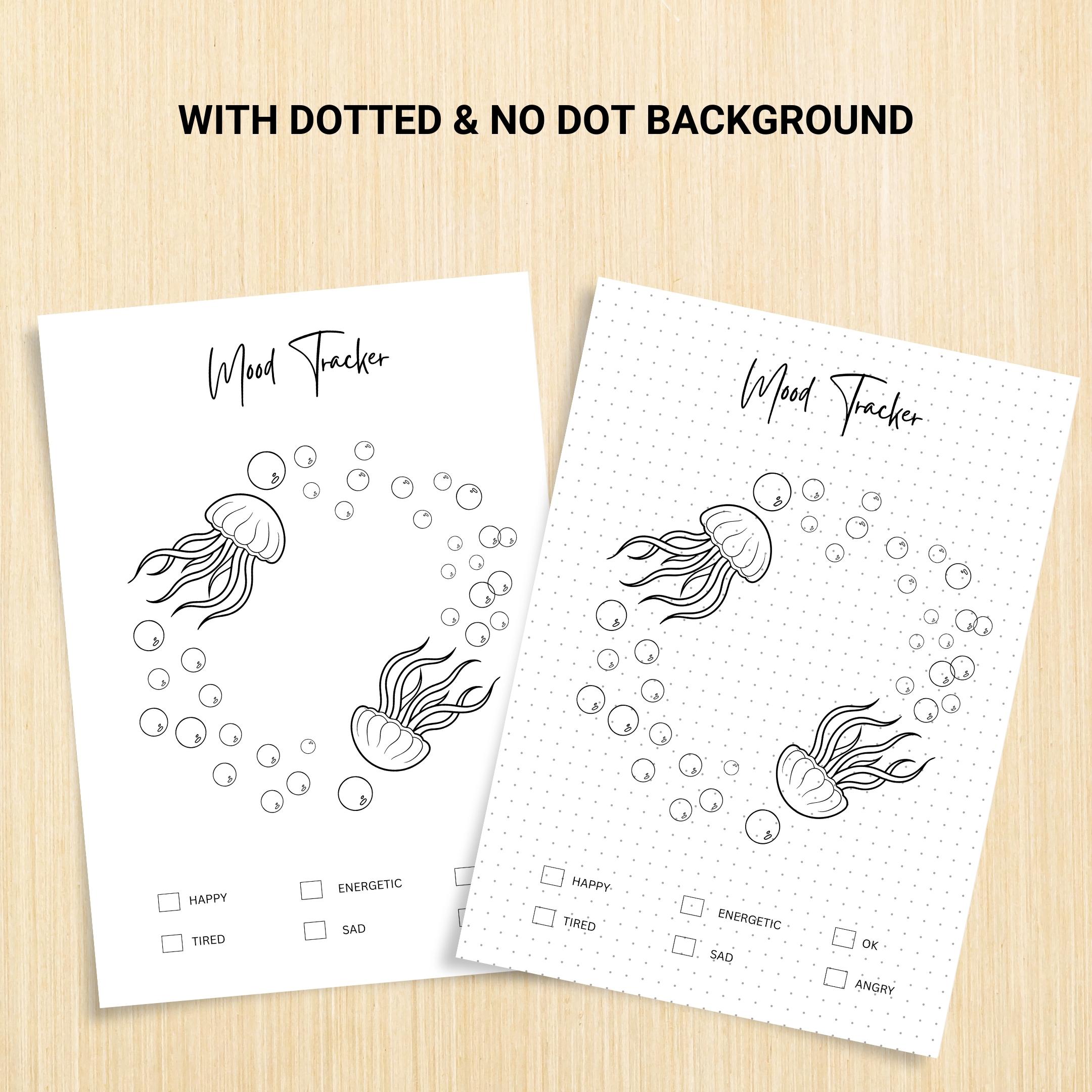 Bullet Journal — MONTHLY Mood Trackers Bundle, Printable Mood Tracker for journal, Monthly, Daily Mood Log,... | Mindfulness printable