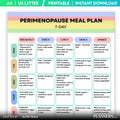 Perimenopause 7 Day Meal Plan Printable, Hormone Balance Diet Plan, 40+ Women Health Care, Menopause Food, ... | Nutri Track printable