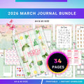 Digital Planner — MARCH Planner Bundle, Habit Tracker, Saving Planner, Mental Health, Gratitude, Mood Track... | Mindfulness printable