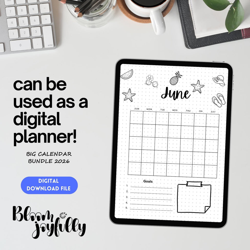 2026 Planner — 2026 BIG CALENDAR Bundle, Digital Planner Pages, Printable CALENDAR Planner, Printable Journ... | Bloom Joyfully printable