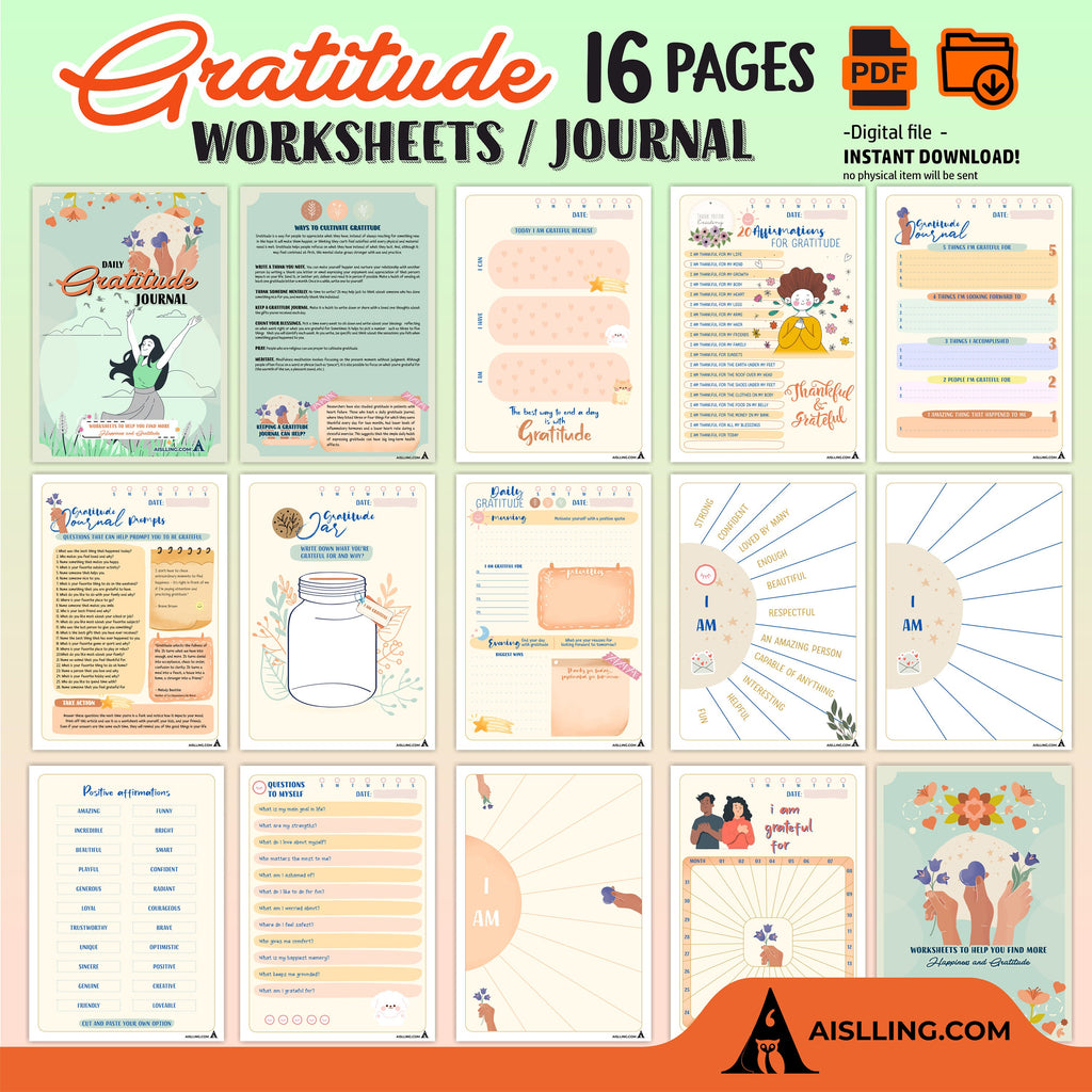 Adhd Worksheets — Gratitude worksheets, Gratitude Journal, therapist resources, depression book, gratefulne... | Mindfulness printable