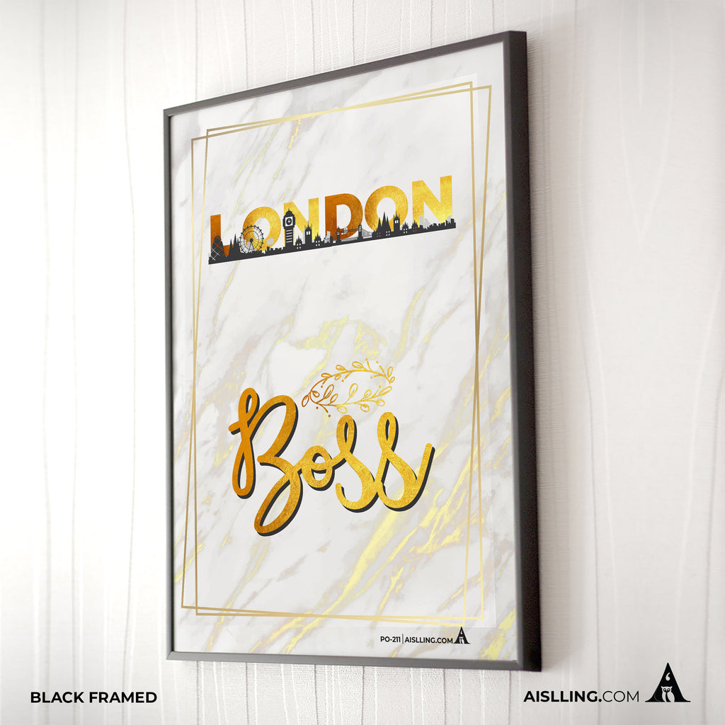 Aislling — LONDON Boss, gold line, gold line Quote Poster Printables Inspirational Quote Poster Motivationa... | Aislling printable