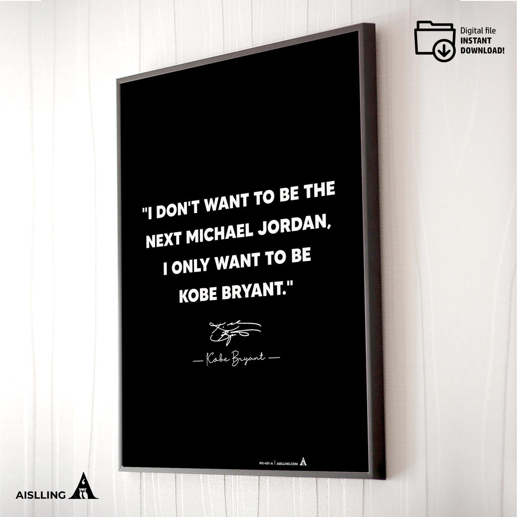 Aislling — Kobe Bryant Mamba Mentality Quotes, NBA Sports, Printable NBA Poster, Teenager kid basketball gi... | Aislling printable