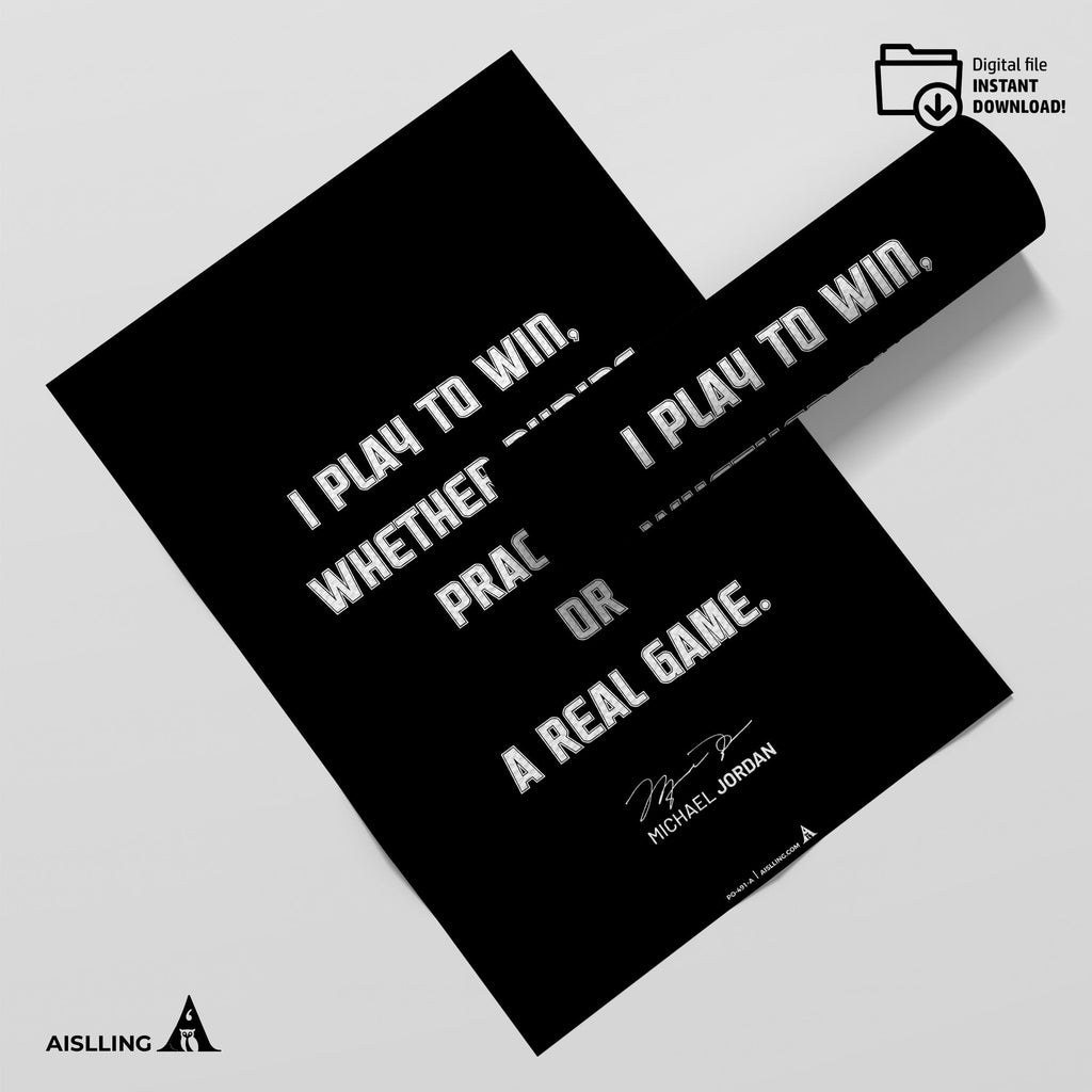 Athlete Quote — Michael Jordan Quote Poster: Inspirational Basketball Art (Digital Download) | Aislling printable
