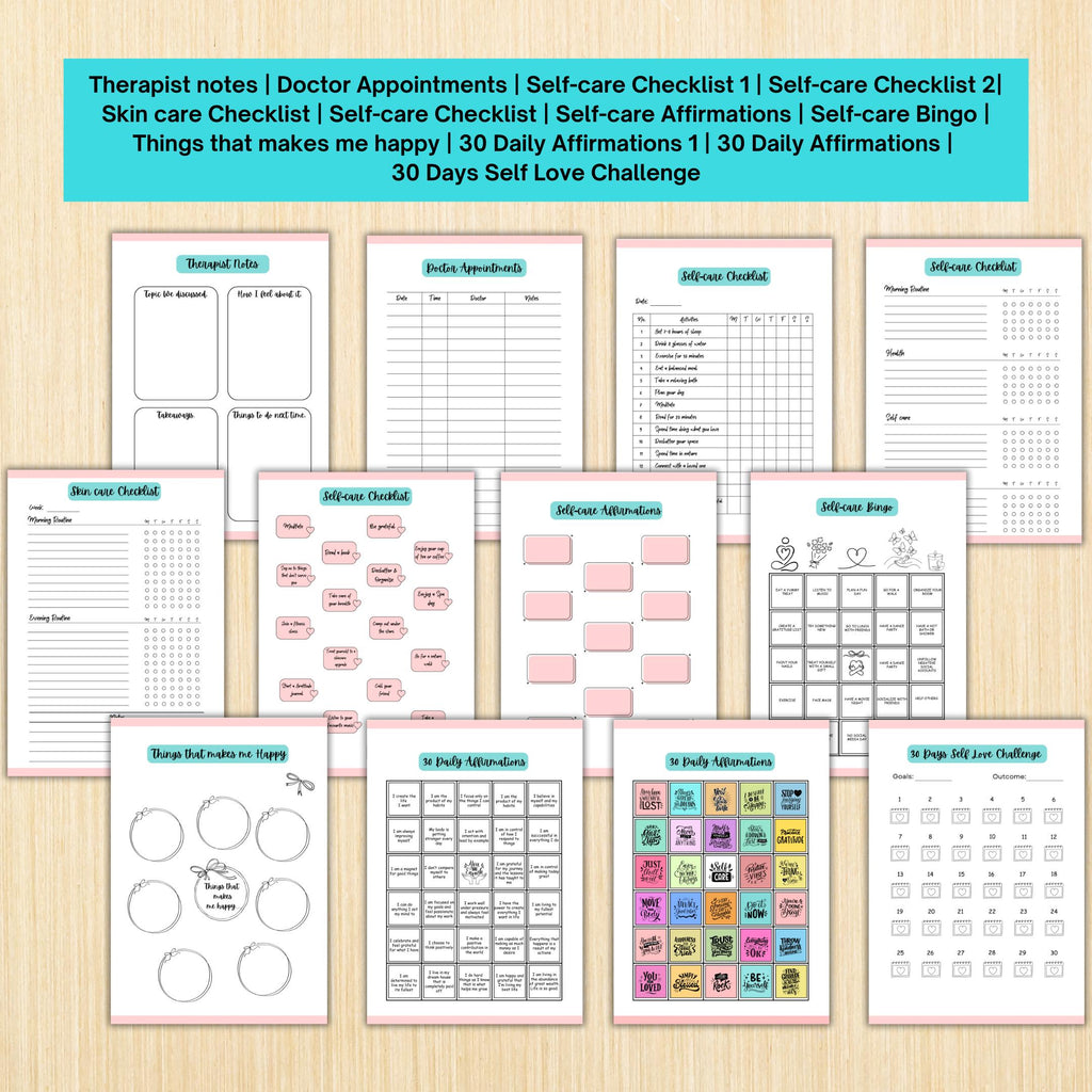 Daily Routine Track — Self Care Planner PRINTABLE, Wellness Journal and Daily Routine Tracker, Mental Healt... | Mindfulness printable