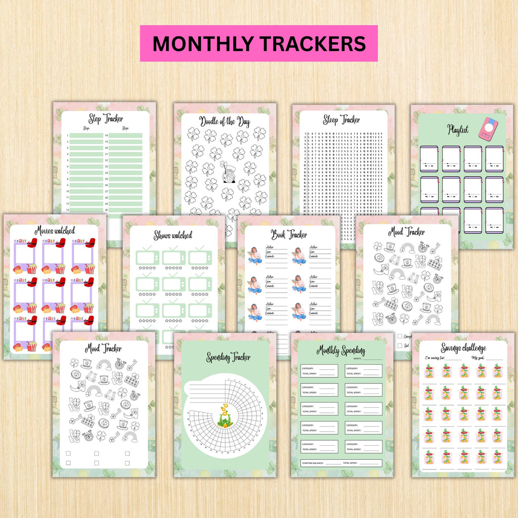 Digital Planner — MARCH Planner Bundle, Habit Tracker, Saving Planner, Mental Health, Gratitude, Mood Track... | Mindfulness printable