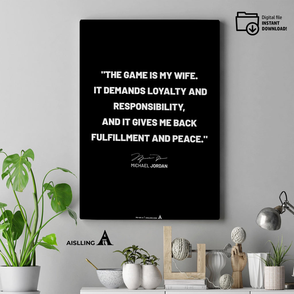 Basketball Art — Michael Jordan Inspirational Quote Poster: Basketball Legend Art (Digital Download) | Aislling printable