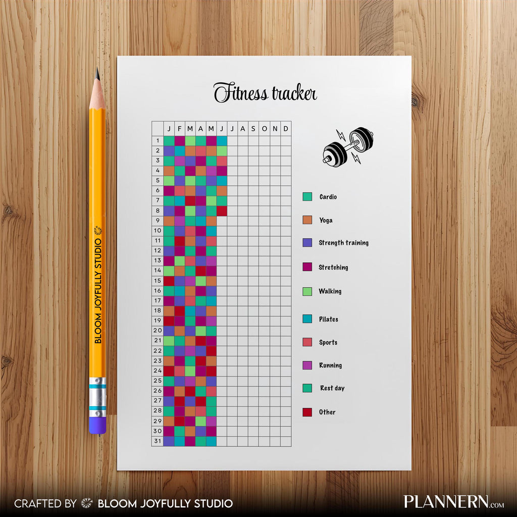 Daily Fitness — Fitness Tracker PRINTABLE, Workout Log and Fitness Planner, Health and Wellness Tracker, Ex... | Nutri Track printable