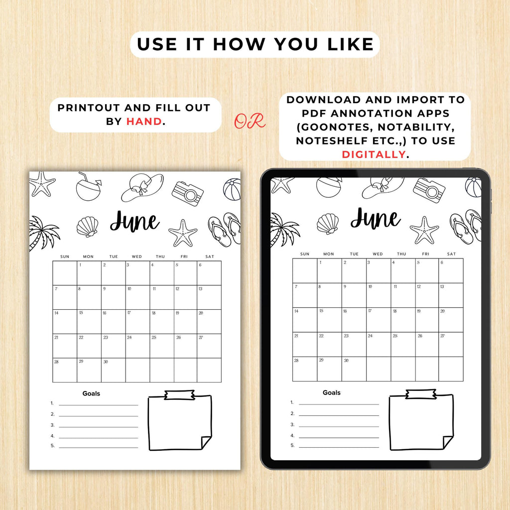 Budget Tracker — June Journal Bundle, Printable Journal pages, June Calendar, Habit Tracker, Monthly Tracke... | Mindfulness printable