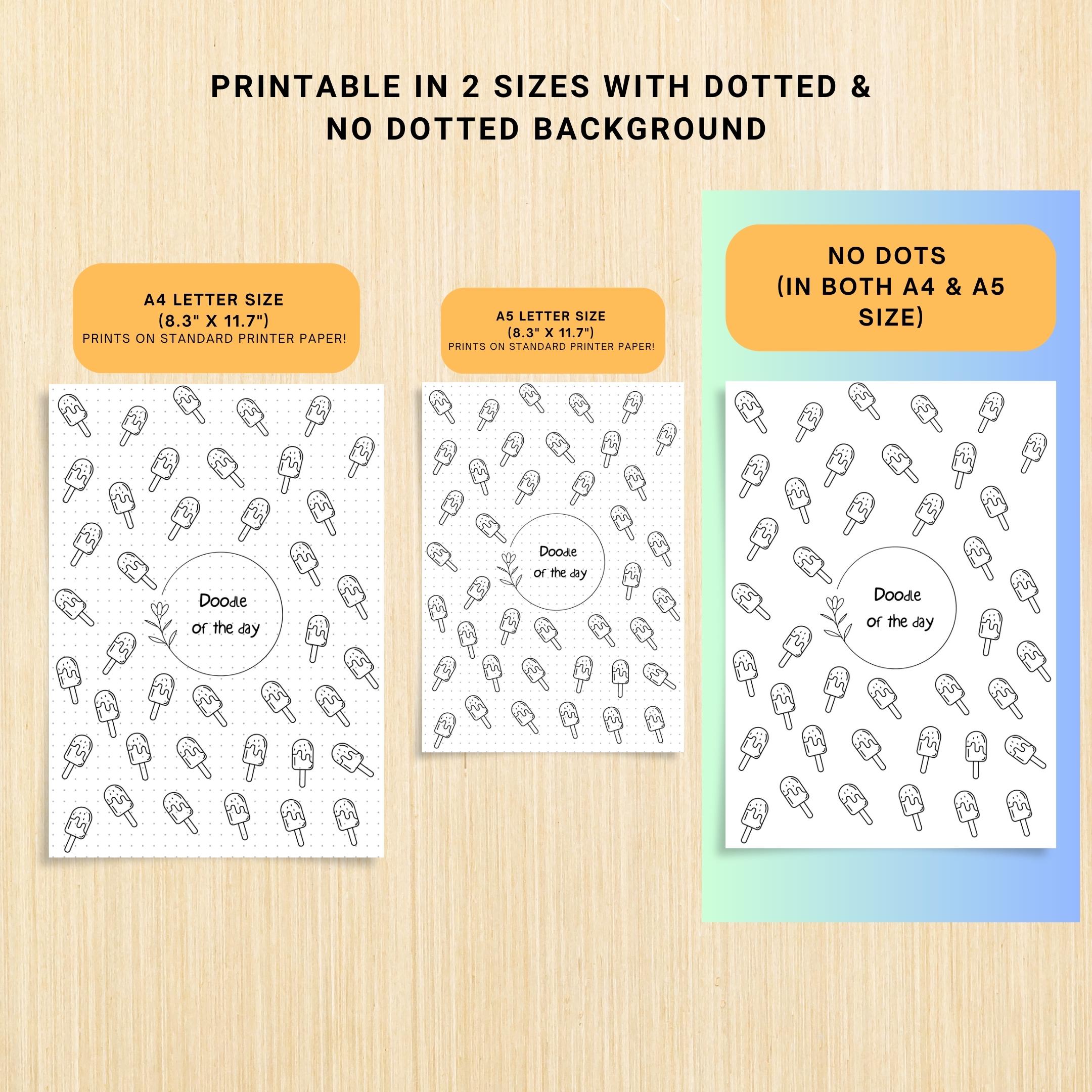 365 Days Drawing — DOODLE of the Day Bundle, Daily Doodle Journal, Creative Doodle of the Day, PRINTABLE Jo... | Mindfulness printable