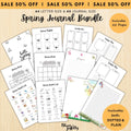 Daily Journal Print — Spring Journal Bundle, Spring Blossom Journal PRINTABLE, Seasonal Planner, Spring Buc... | Mindfulness printable