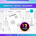 Bullet Journal — MONTHLY Mood Trackers Bundle, Printable Mood Tracker for journal, Monthly, Daily Mood Log,... | Mindfulness printable