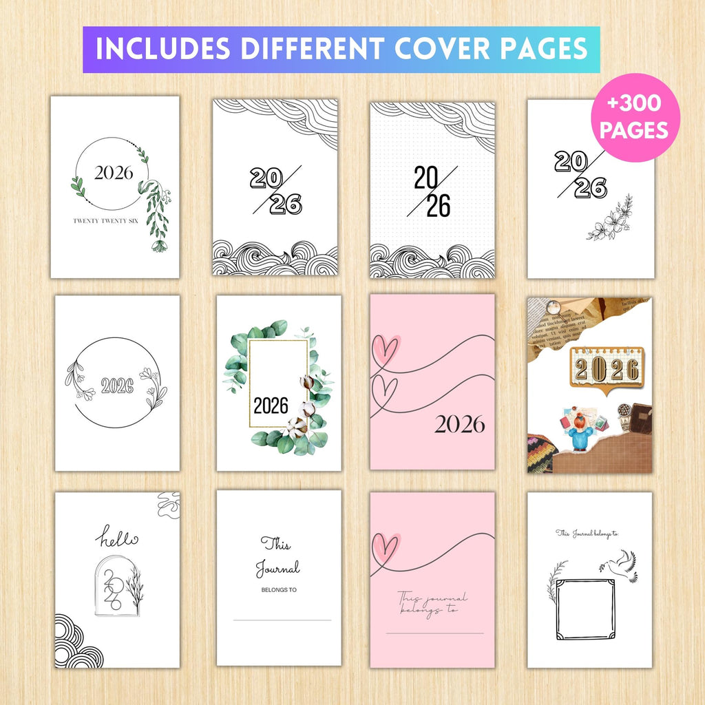 2026 BIG JOURNAL BUNDLE, Calendar, Cover Page, Monthly, Yearly Planner, Mood Tracker, Digital Planner Pages... | Mindfulness printable