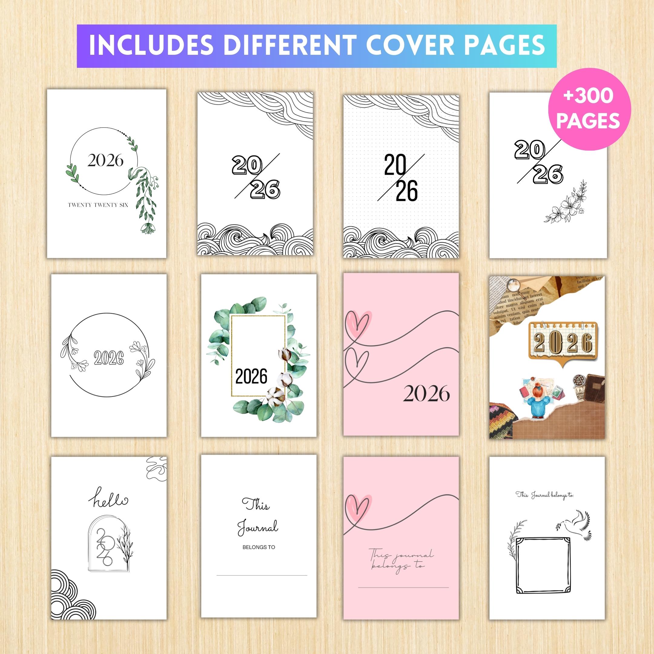 2026 BIG JOURNAL BUNDLE, Calendar, Cover Page, Monthly, Yearly Planner, Mood Tracker, Digital Planner Pages... | Mindfulness printable