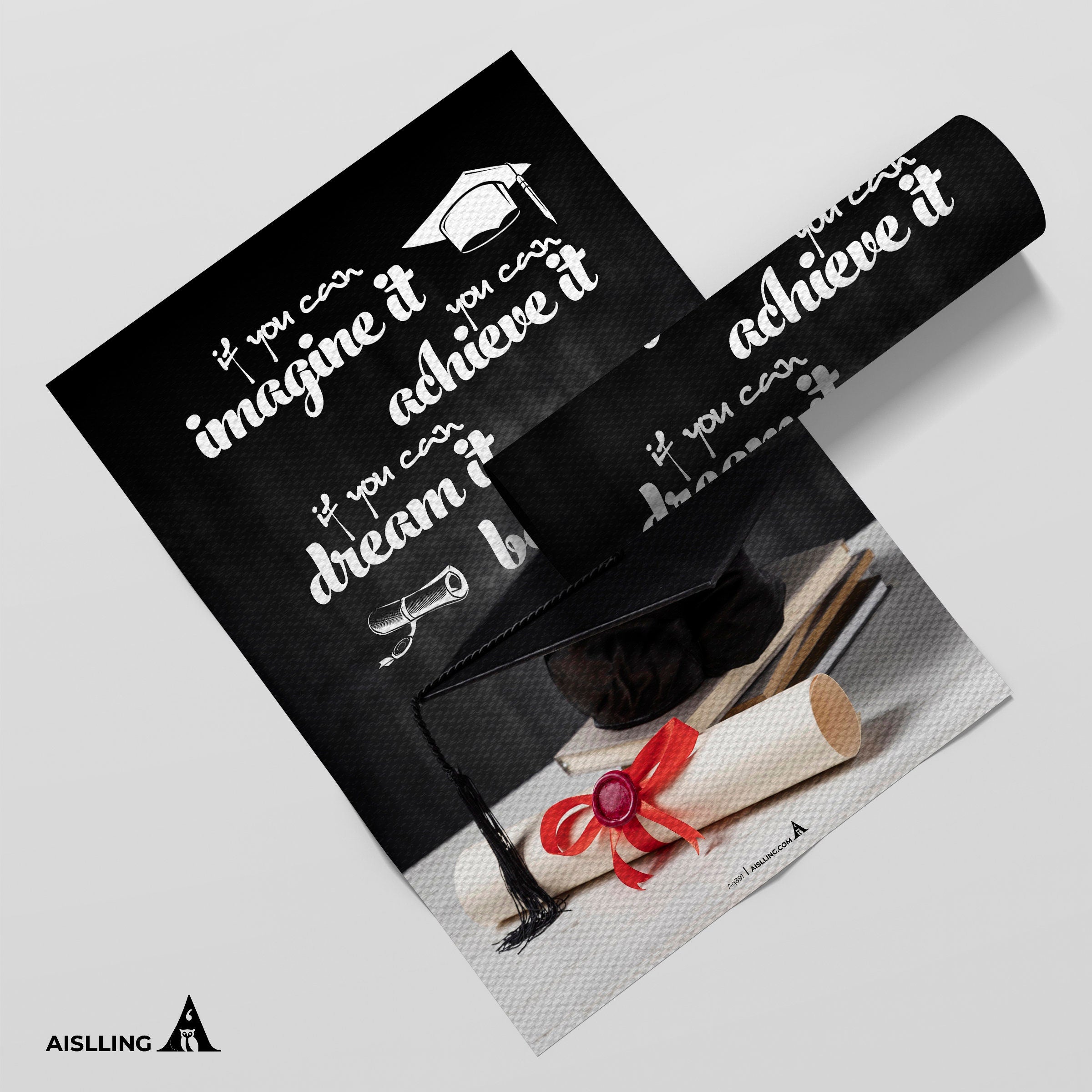 Aislling — if you can dream it, you can become it, Graduation Poster Printable Inspirational Quote Poster M... | Aislling printable