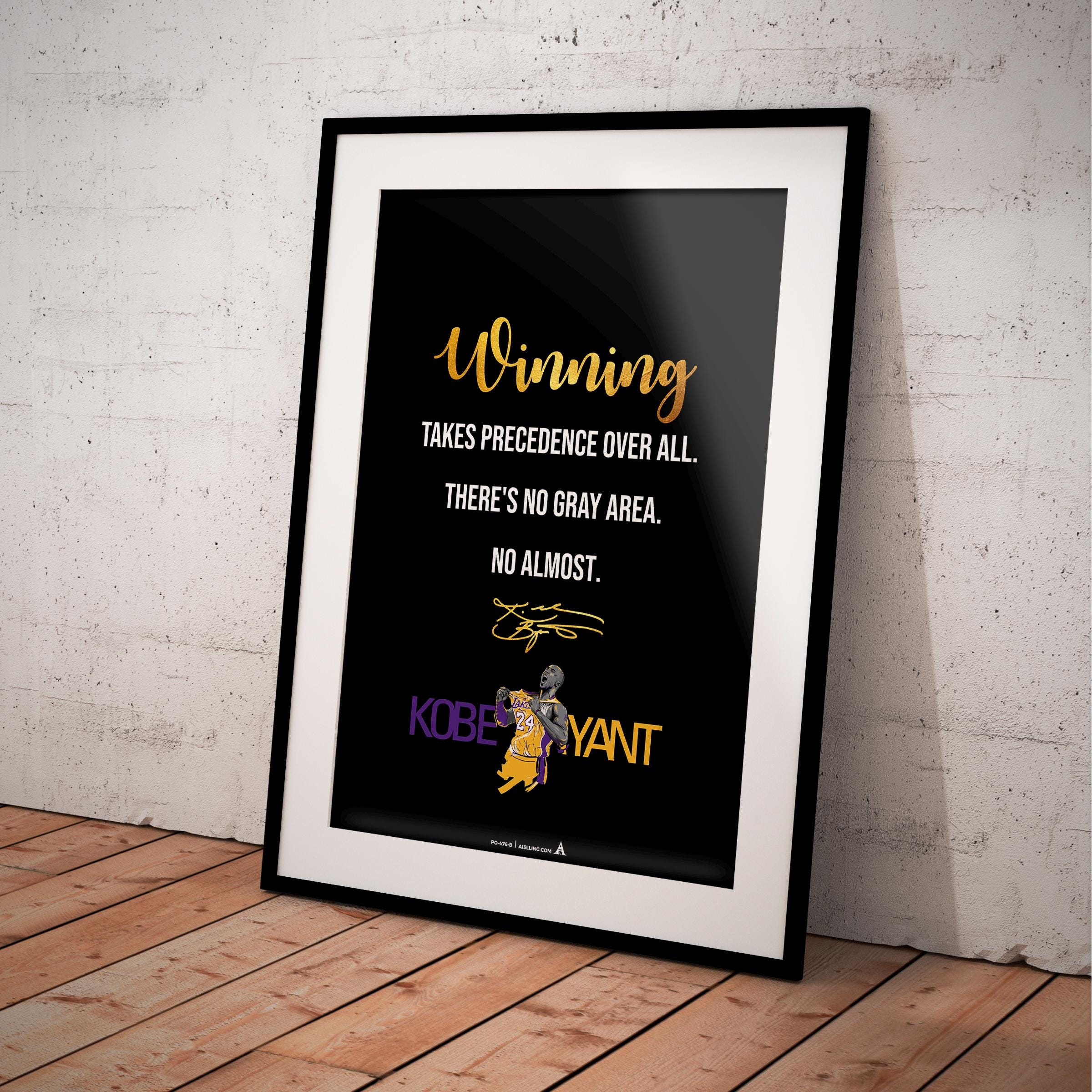 Abstract Wall Art — Kobe Bryant Poster, Minimalist Basketball Printable Quote Wall Art, NBA Black Mamba Mot... | Aislling printable