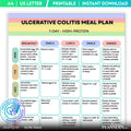 Ulcerative Colitis 7 Day Meal Plan, Gut Friendly Diet Plan, Printable Weekly Menu, Ulcerative Grocery List ... | Nutri Track printable