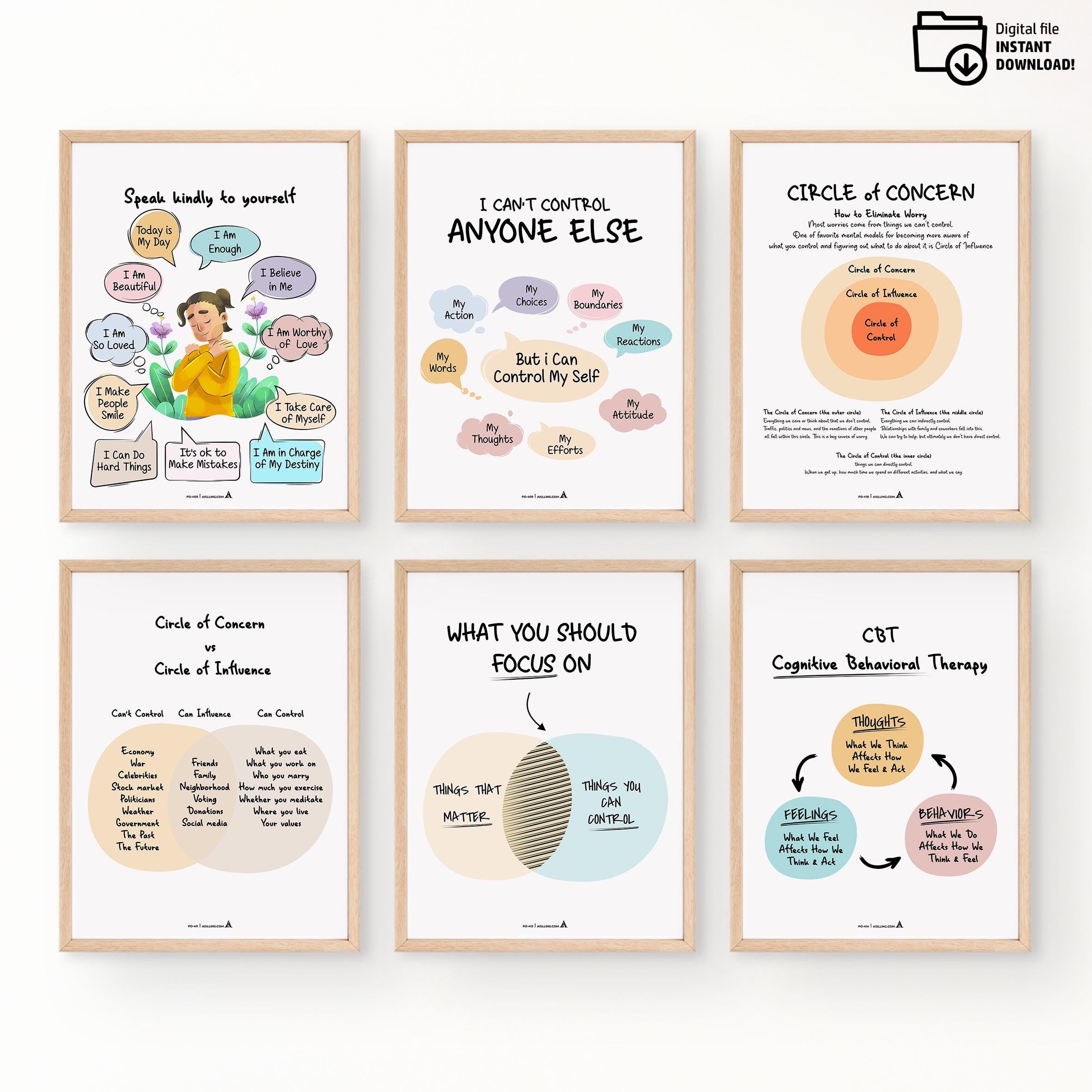 Aislling Design — counselor poster set minimal counselor sign bundle counseling poster bundle gift for ther... | Mindfulness printable