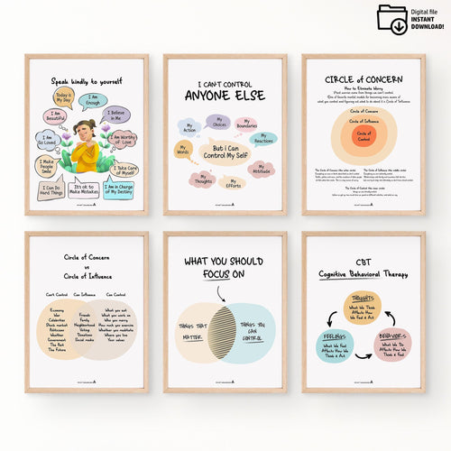 Aislling Design — counselor poster set minimal counselor sign bundle counseling poster bundle gift for ther... | Mindfulness printable