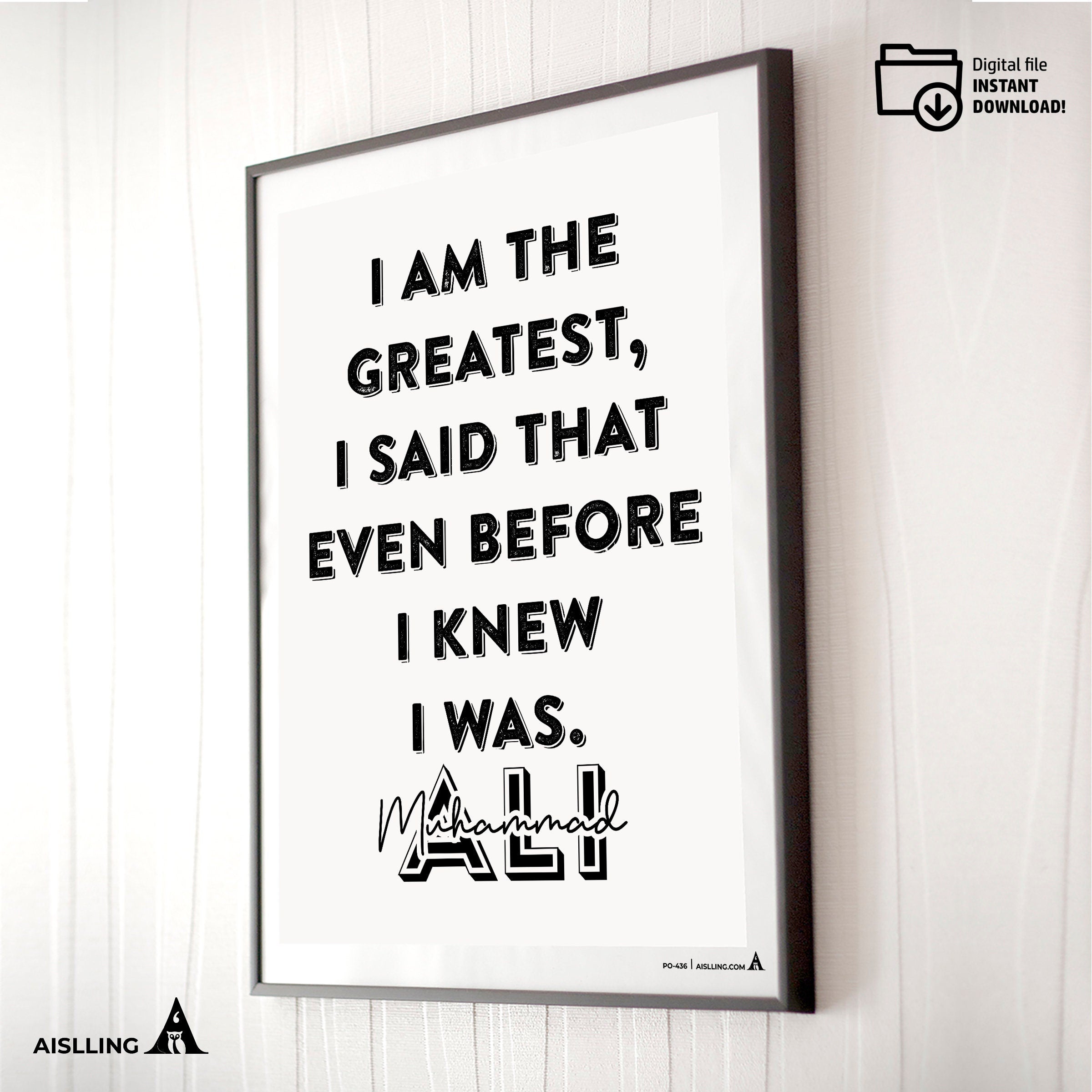 Aislling — Muhammad Ali Poster Quote Boxing Sports Quotes Posters Decorations Growth Mindset Décor Classroo... | Aislling printable