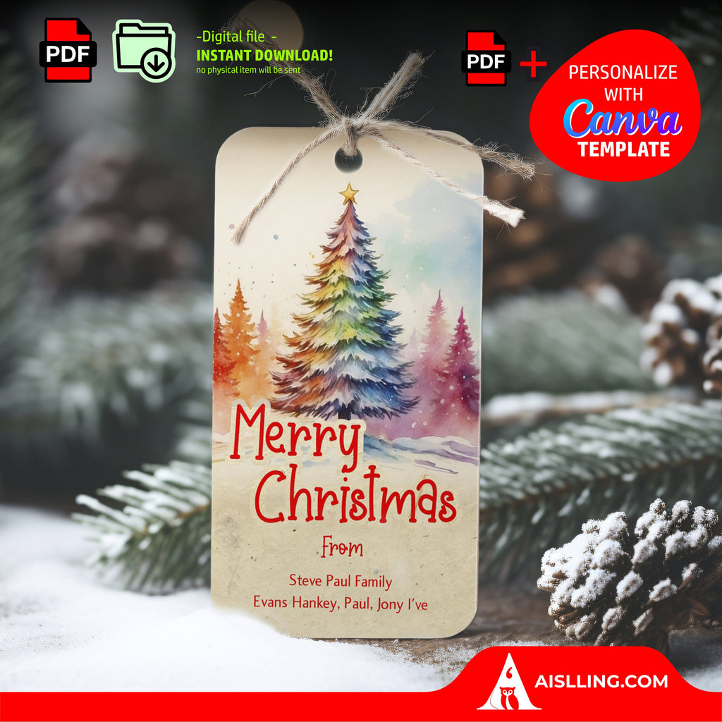 Christmas Gifts — Personalized Christmas Tags holiday tags, Editable Christmas Holiday Gift Tags, Gift Tag ... | Bloom Joyfully printable