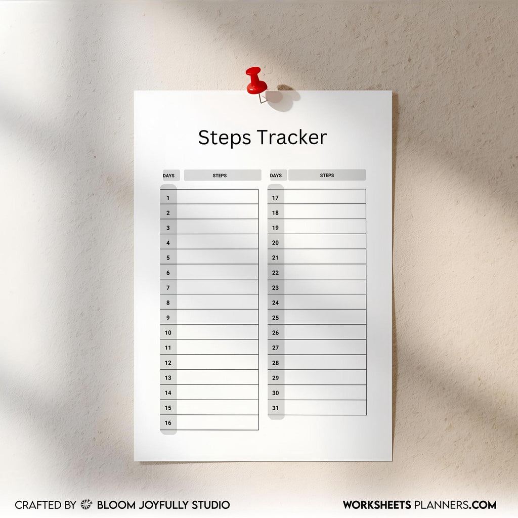 10K Step Tracker — Step Tracker PRINTABLE, Daily Walking Log, Fitness Planner PDF, Health Log, A4, A5, Lett... | Nutri Track printable