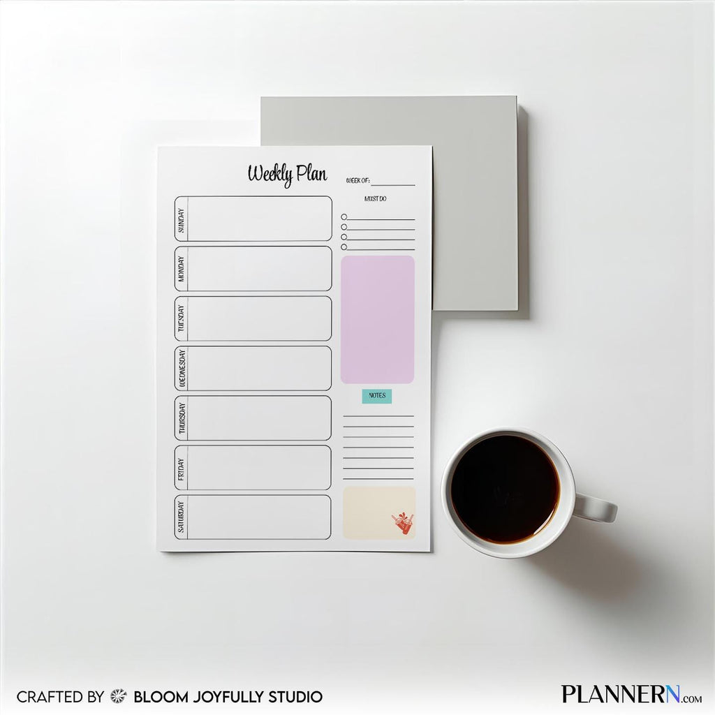 Daily Planner — Weekly Planner Printable, Weekly Schedule Organiser, To Do List Planner, Weekly Plan, Weekl... | Bloom Joyfully printable
