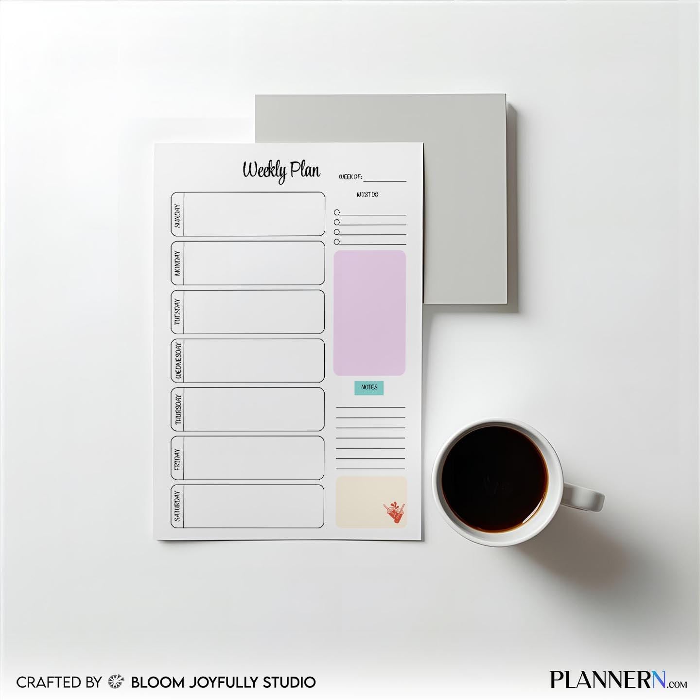 Daily Planner — Weekly Planner Printable, Weekly Schedule Organiser, To Do List Planner, Weekly Plan, Weekl... | Bloom Joyfully printable