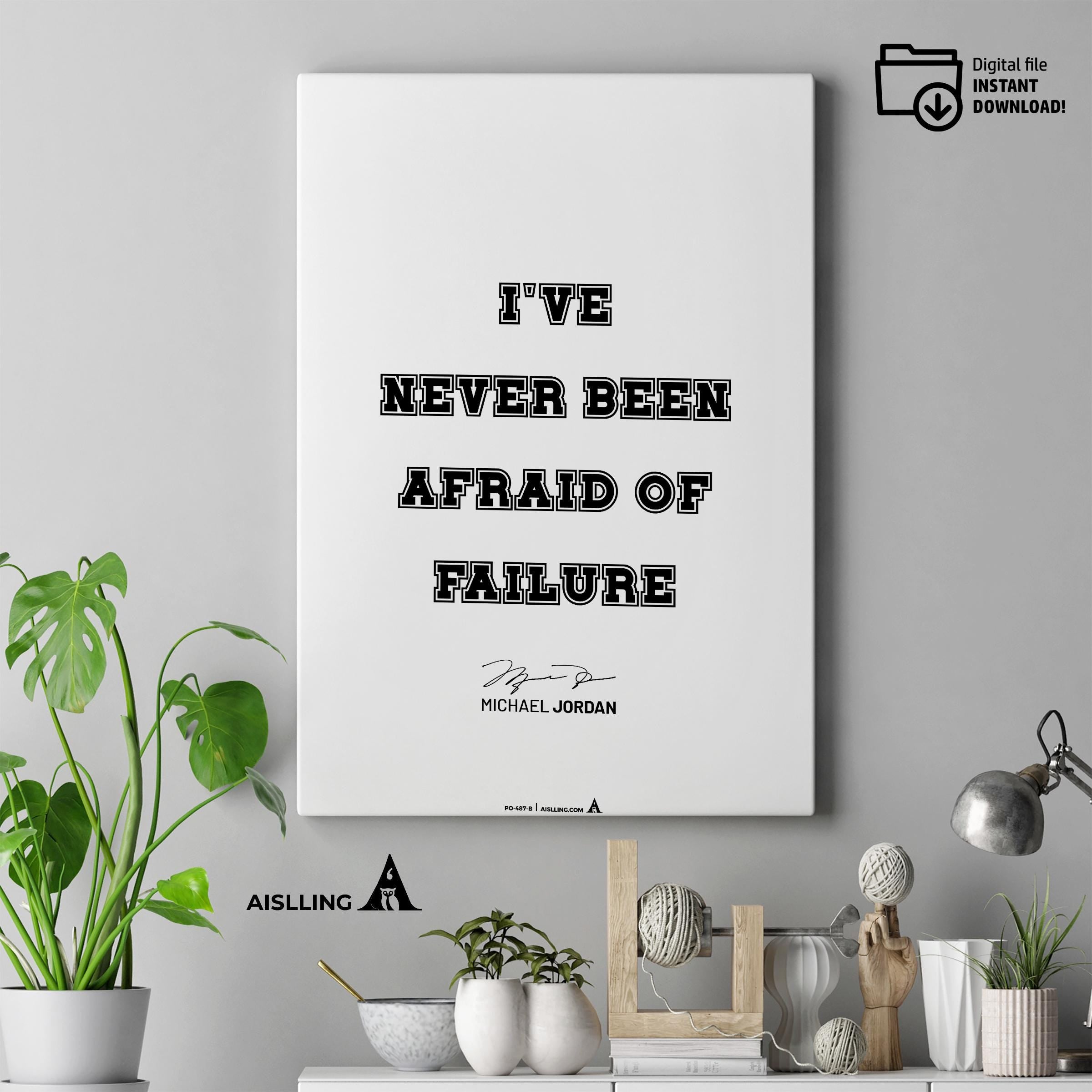 Athlete Wall Decor — Michael Jordan Motivational Quote Art: Basketball Sports Poster (Digital Download) | Aislling printable