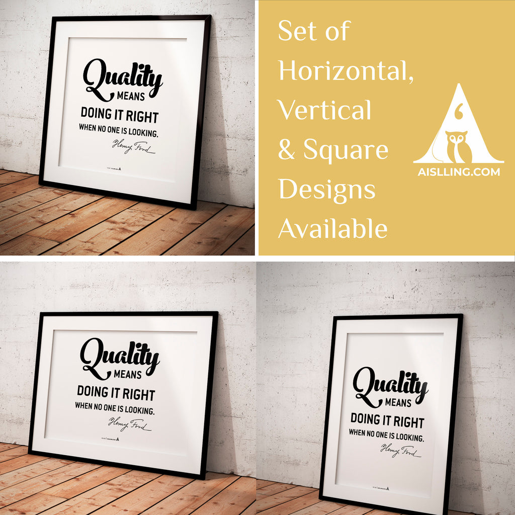 Aislling — Henry Ford Quote, Quality means doing it right when no one is looking, Inspirational Quote Poste... | Aislling printable