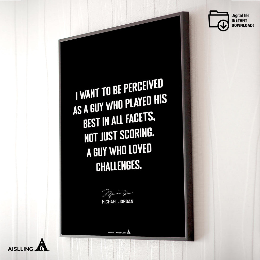 Athlete Quote — Michael Jordan Motivational Quote Art: Basketball Legend Printable (Digital Download) | Aislling printable