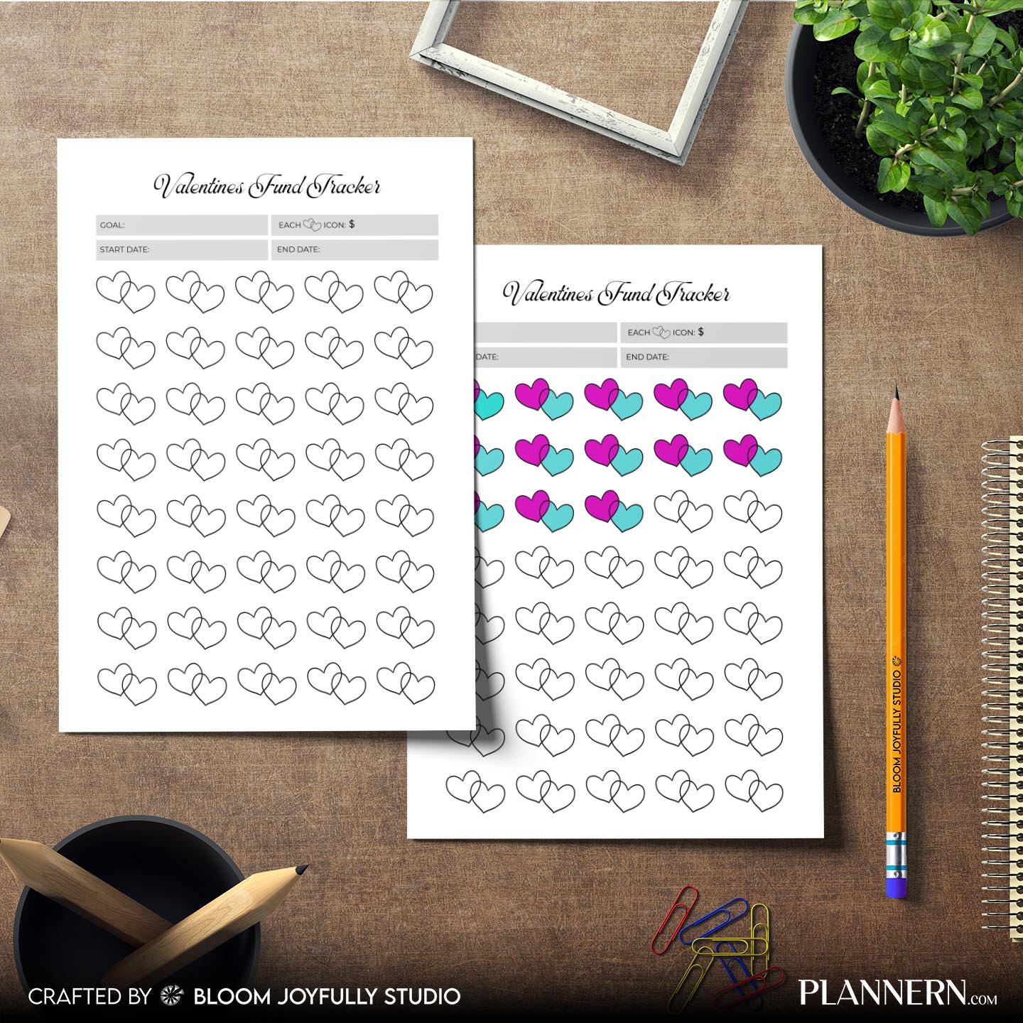 Budget Planner — Valentine's Savings Tracker PRINTABLE, Valentine's Fund Tracker, Gift Savings Planner, Bud... | Bloom Joyfully printable