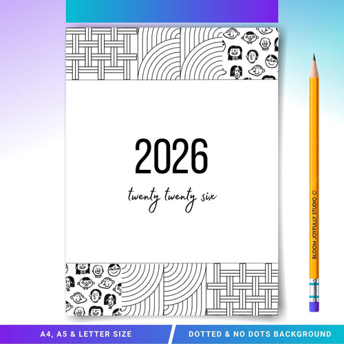 2026 Cover Pages — 2026 Bullet Journal Cover Page, PRINTABLE Title Page, Printable Cover Page, 2026 Planner... | Bloom Joyfully printable