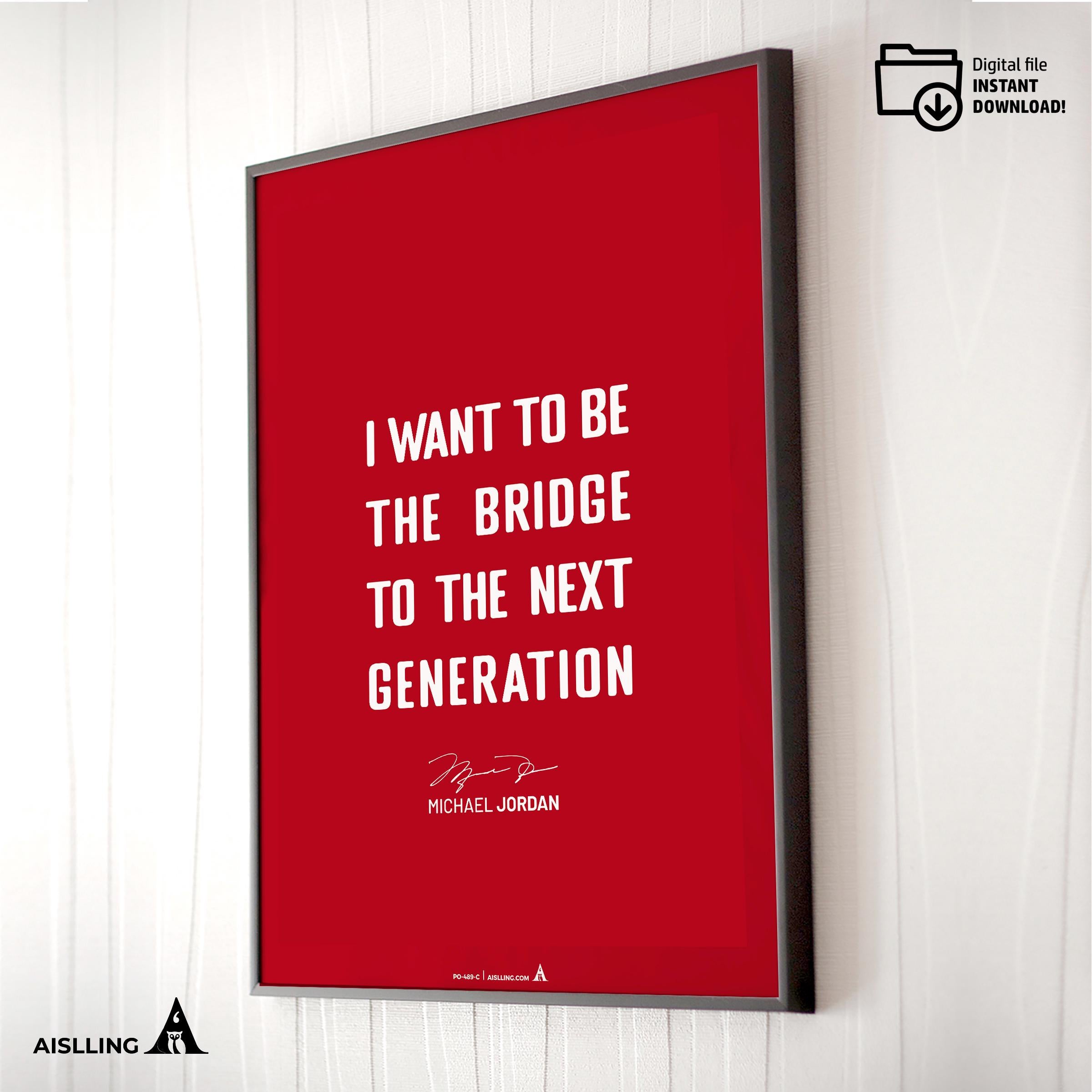 Athlete Quote — Michael Jordan Motivational Quote Art: Basketball Legend Poster (Digital Download | Aislling printable